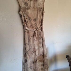 Elegant Floral Beige Dress